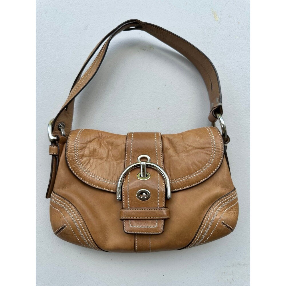 VTG Y2K Coach 10578 British Tan Soho Buckle Flap Cowhide Leather Shoulder Bag
